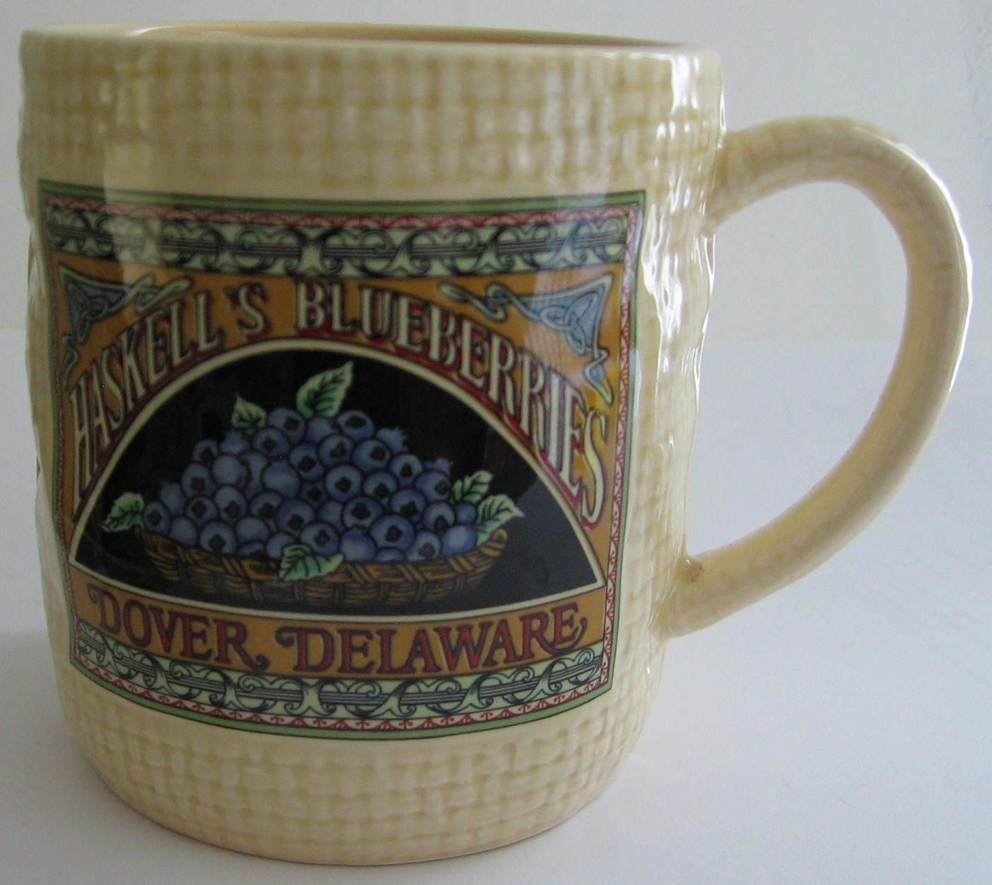 Haskell\'s Blueberries Coffee Cup Mug Dover DE Delaware 1988