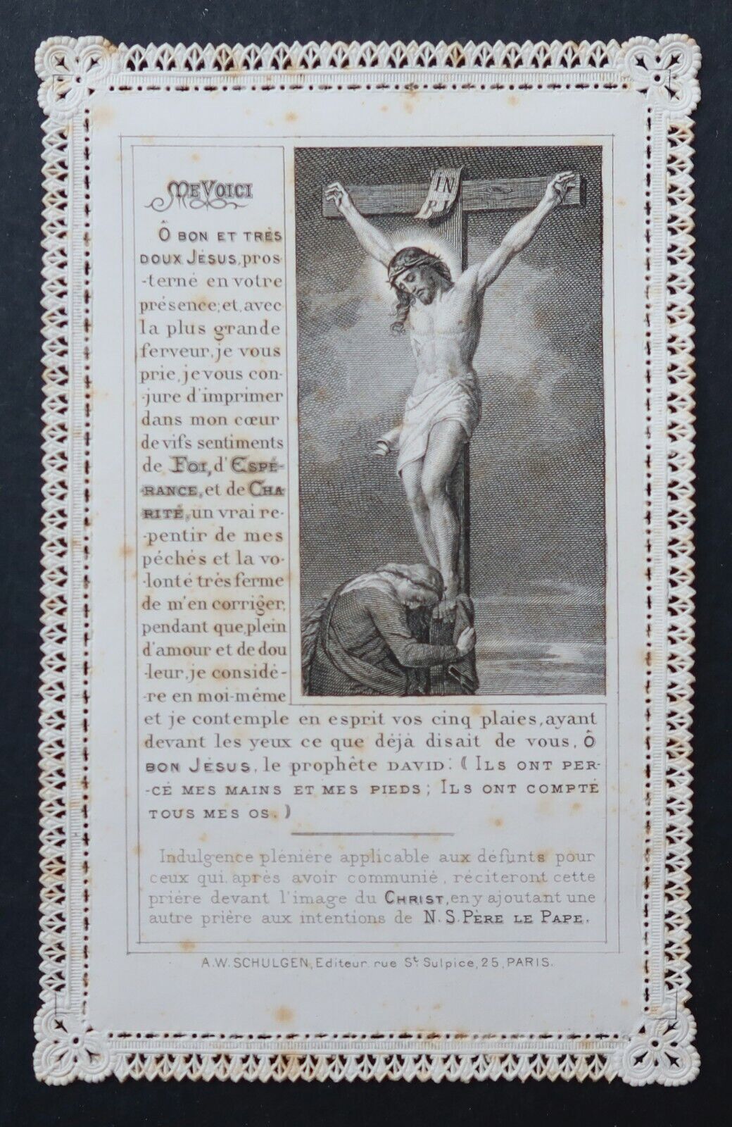 SCHULGEN 19th Canivet ME HERE image pieuse holy card devotional picture 3