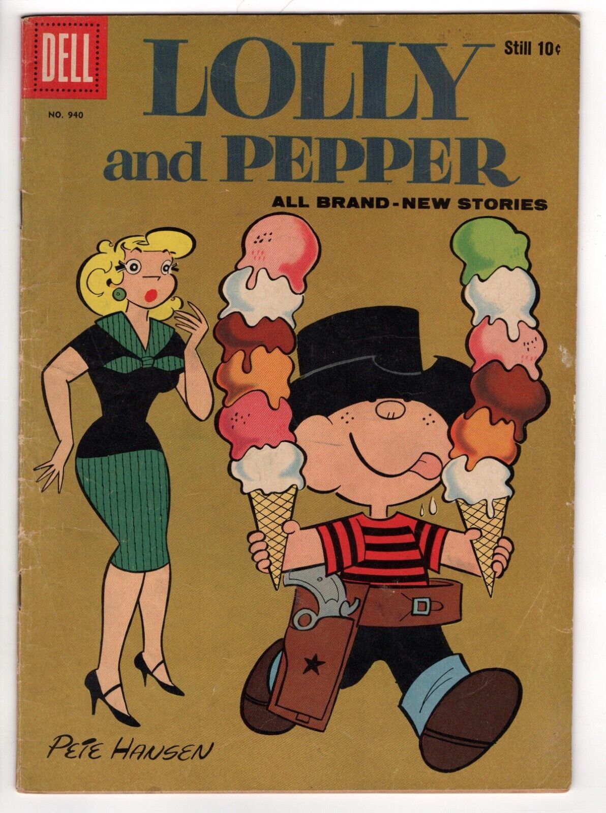 FOUR COLOR 940  LOLLY and PEPPER  Dell  1958  Good  / Pete Hansen story & art