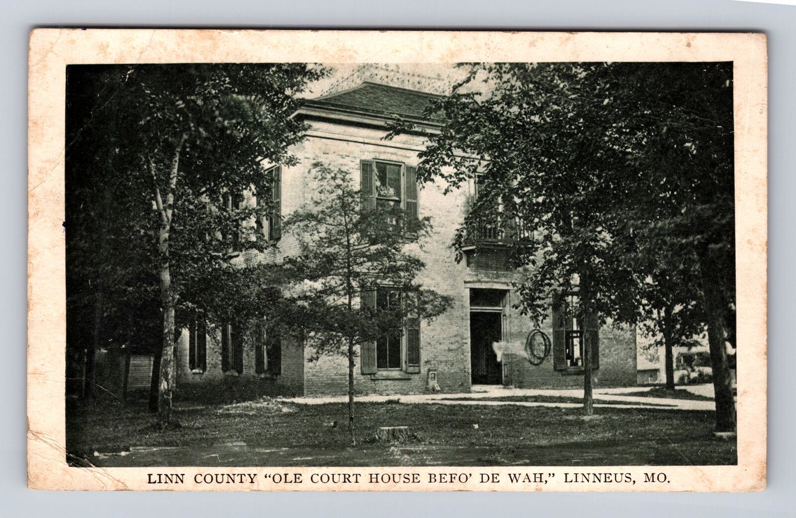 Linneus MO-Missouri, Linn County Old Court House, Antique Vintage Postcard