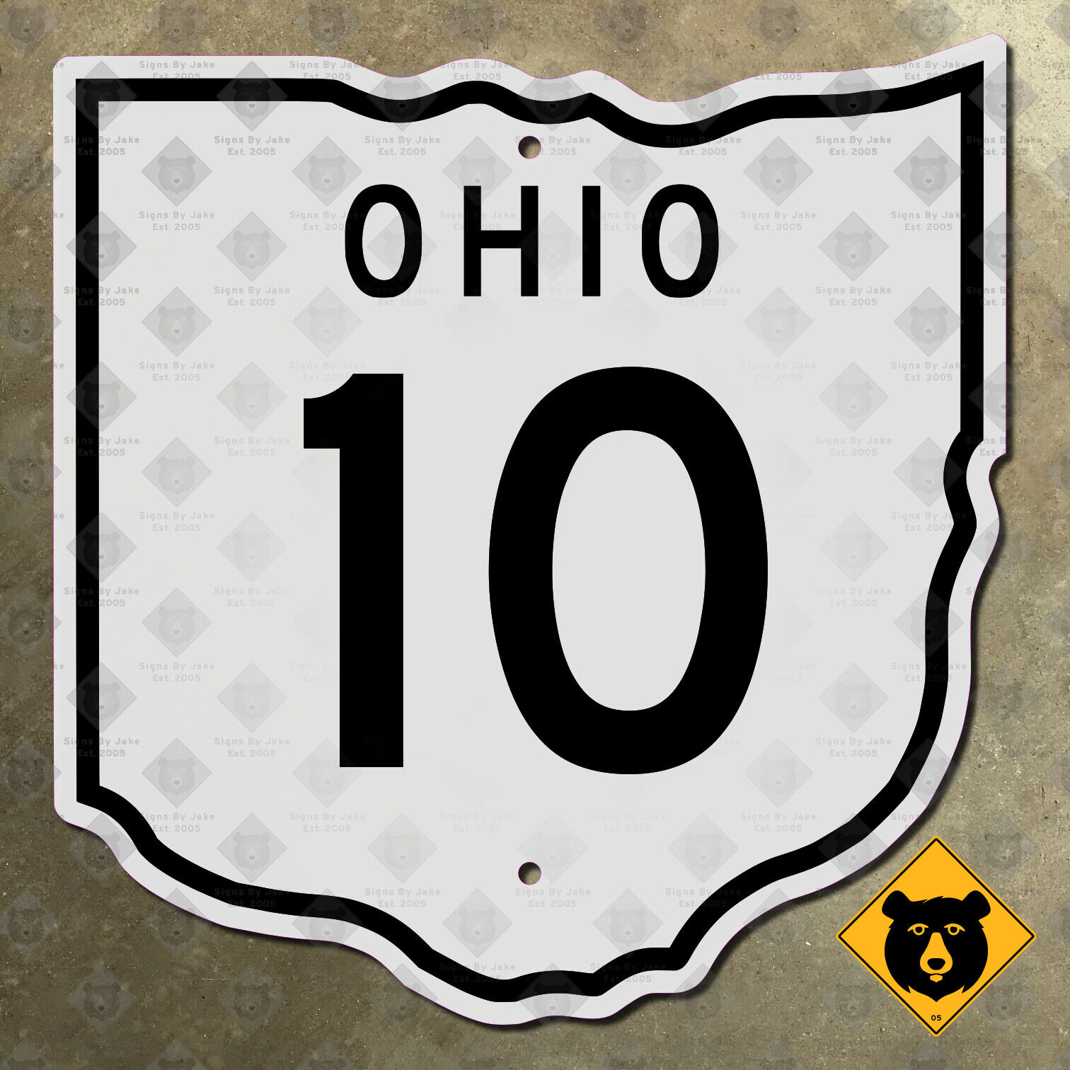 Ohio State Route 10 highway road sign 1952 Cleveland North Ridgeville 15x16