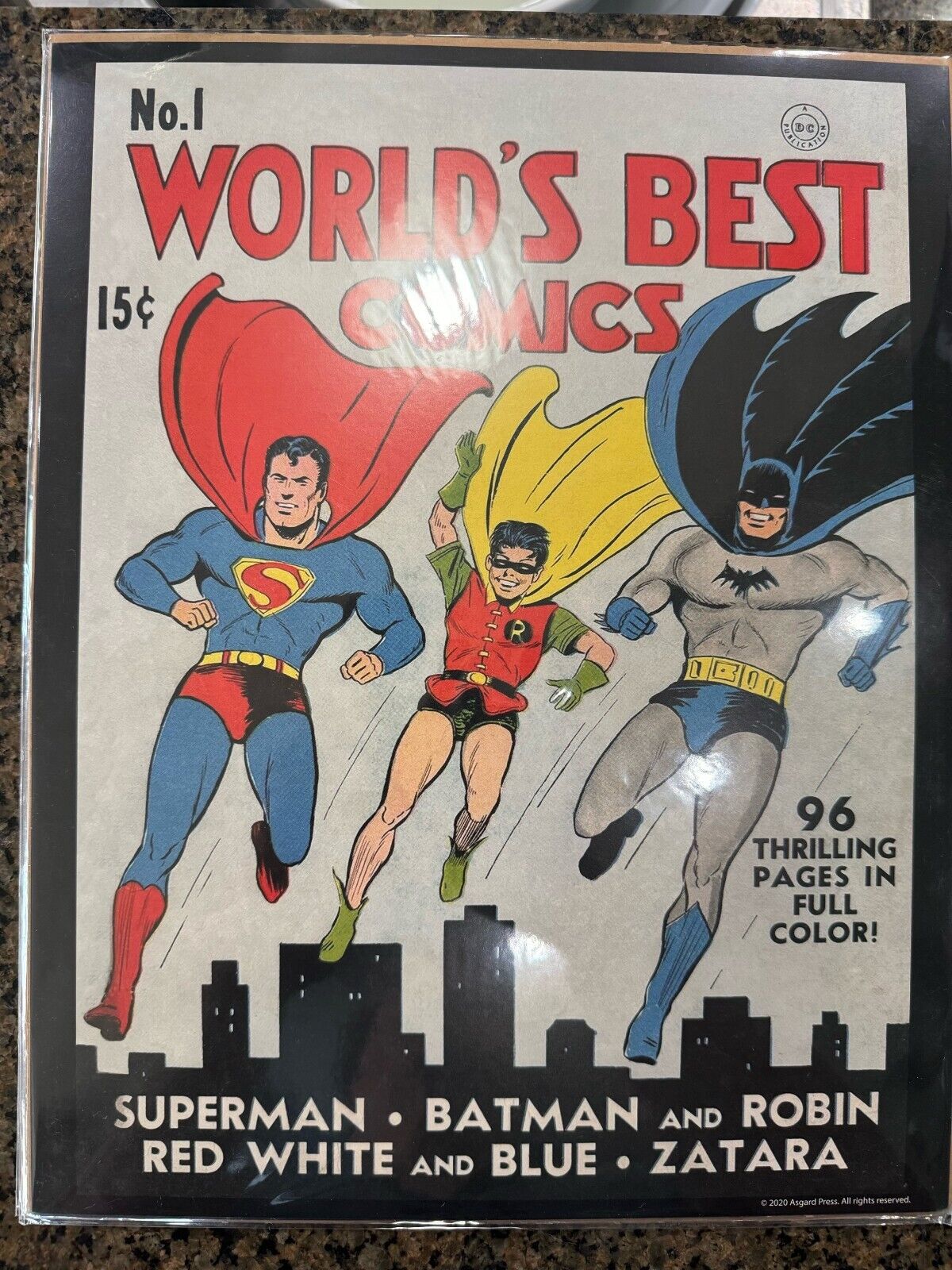 WORLD\'S BEST COMICS #1 1941 Superman Batman - Asgard Press 11x14\