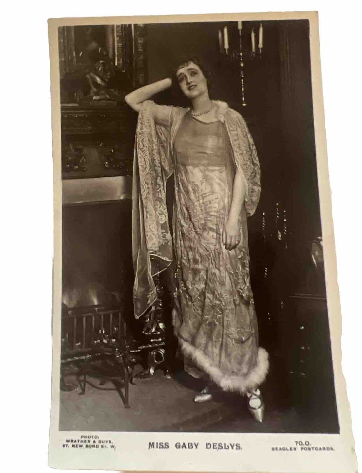 Postcard c1910 RPPC Miss Gaby Deslys Silent Film Actress Beagle’s Wrather & Buys
