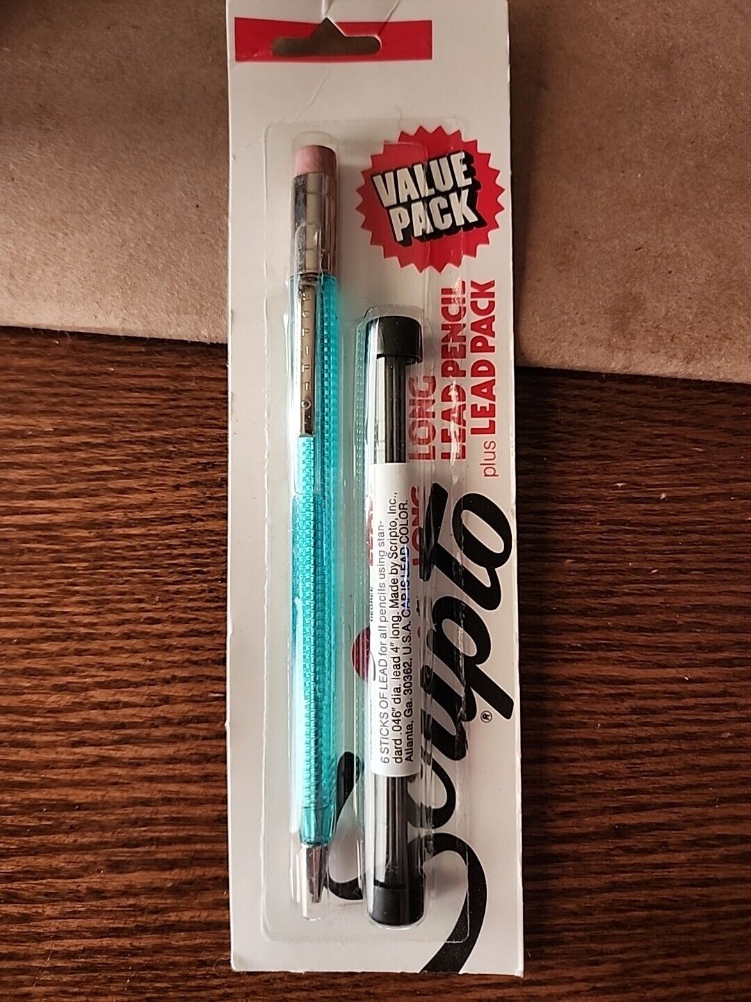 Vintage Scripto Mechanical Pencil and Long Lead Pack E430 and B319 TEAL