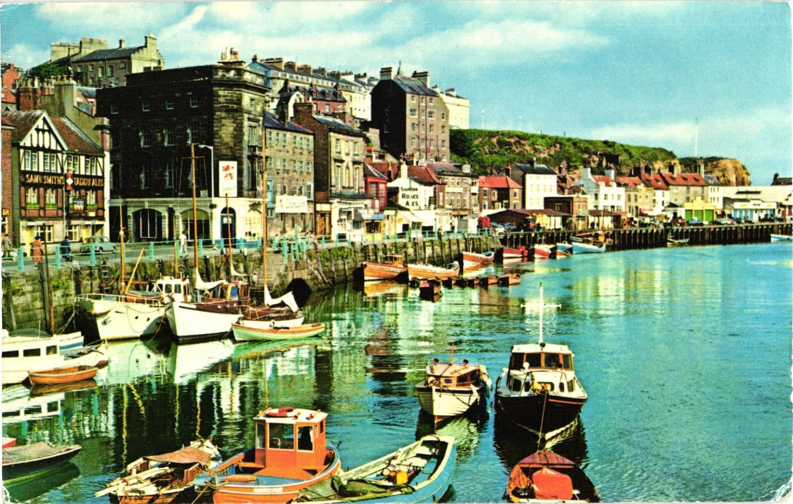 Whitby The Harbour England UK Chrome Postcard 1960s