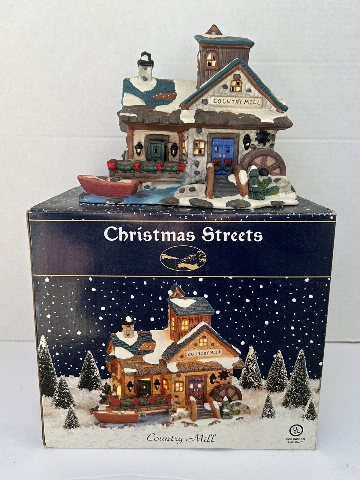 Christmas Streets 2002 Porcelain Lighted Country Mill Christmas Village Harbor