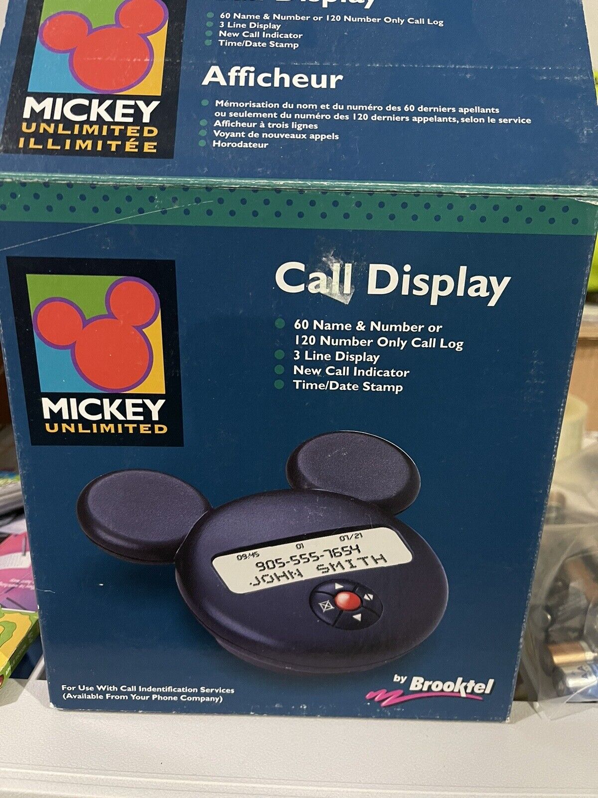 Vintage 90's Genuine DISNEY Mickey Mouse Caller ID Call Display Box