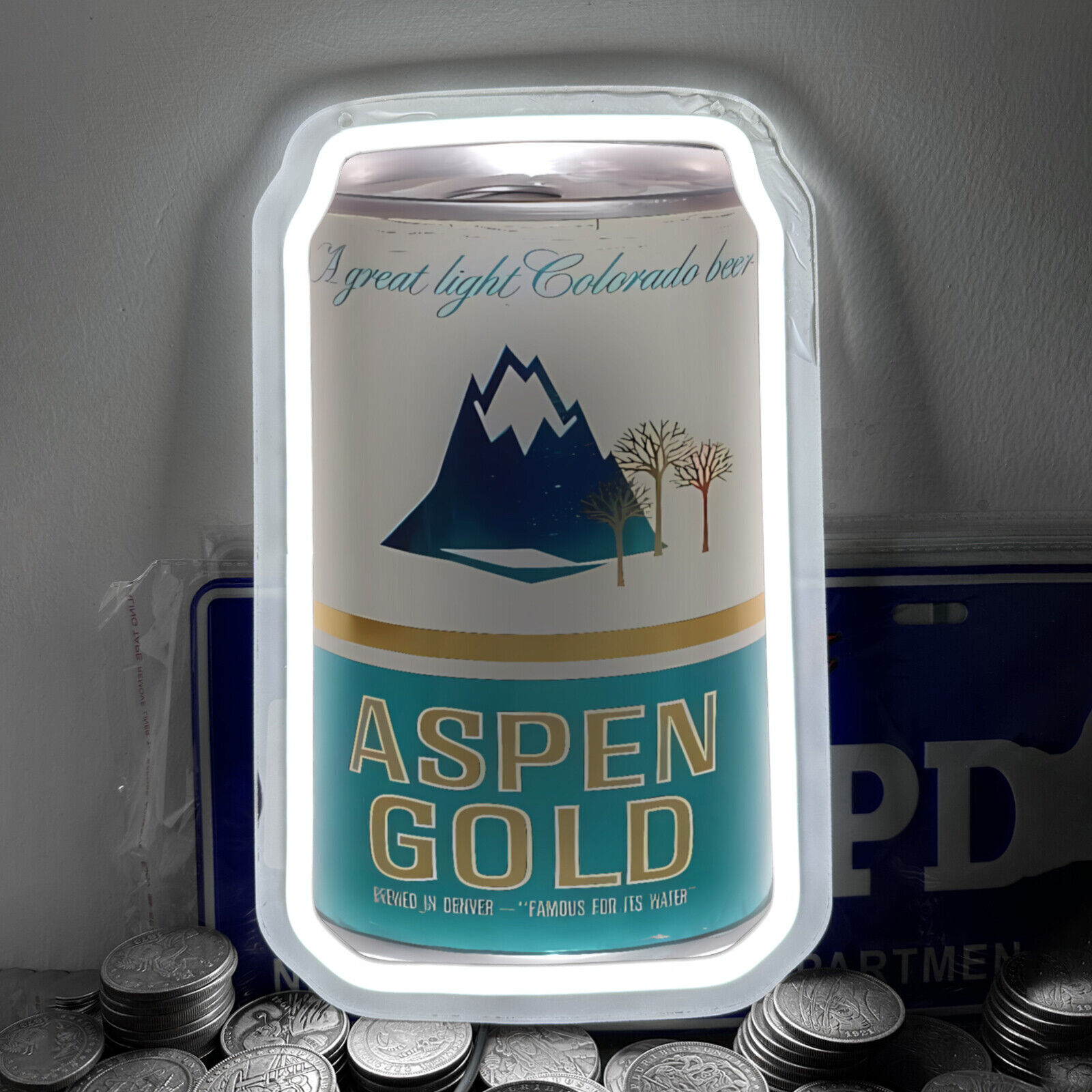 Aspen Gold Beverage Can For Bar Club Store Mall Neon Sign Wall Decor 12\