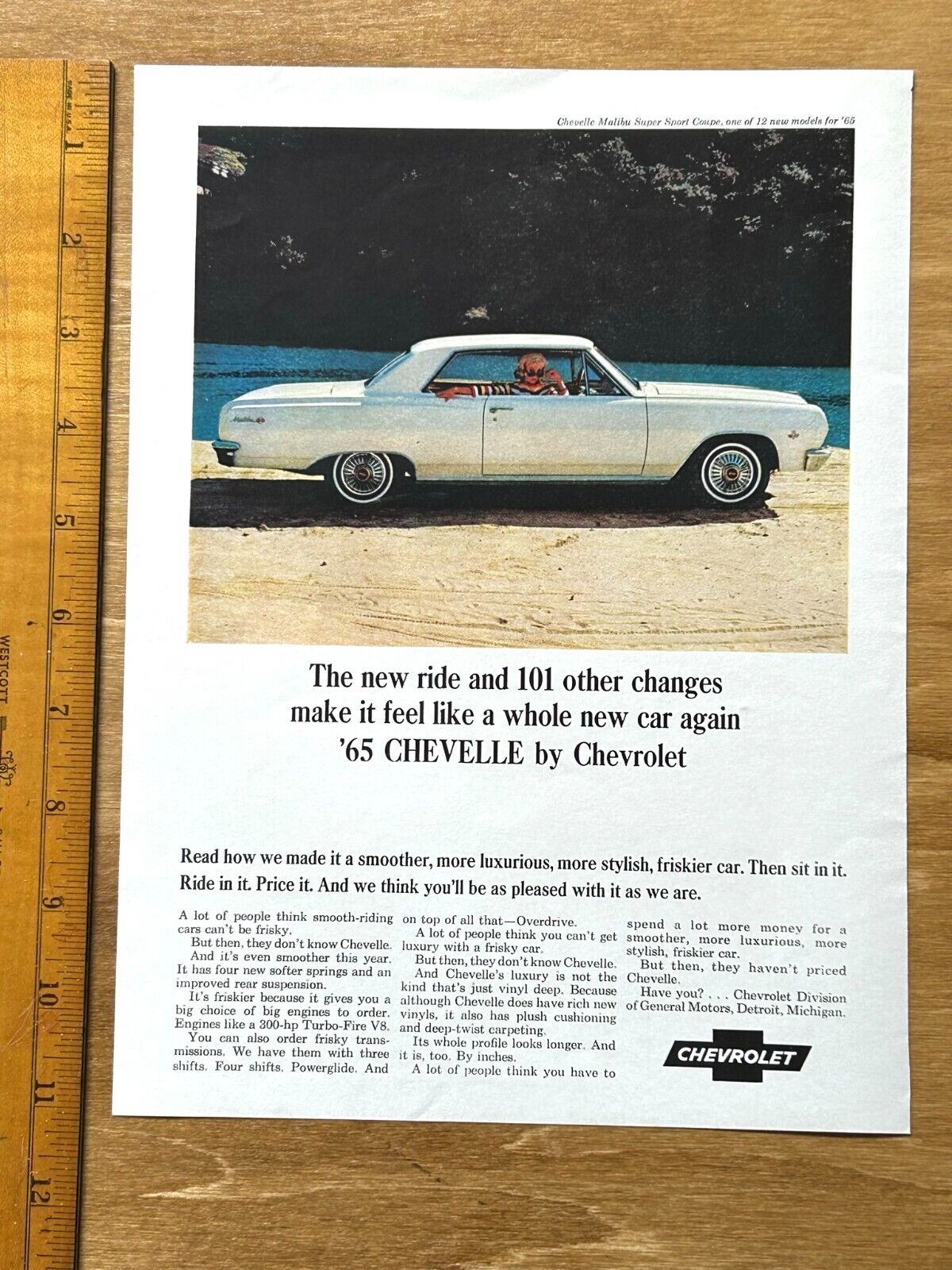 Original 1965 Chevrolet Chevelle Malibu Super Sport Coupe Car Ad