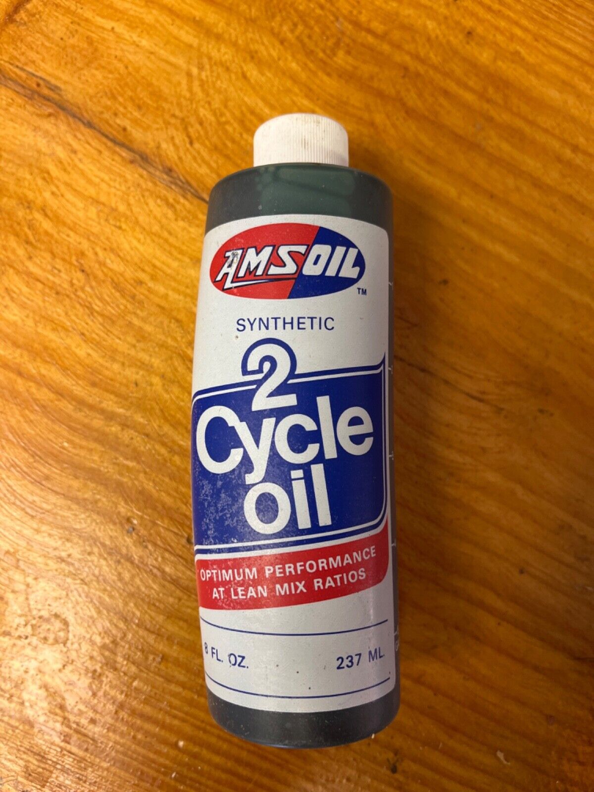 Vintage AMSOIL Synthetic 2-Cycle Two Stroke 8 oz. Oil Bottle