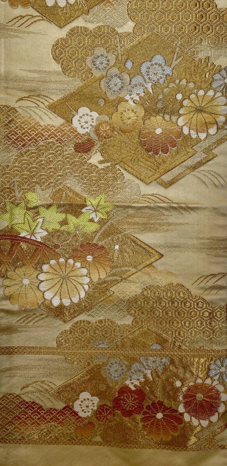 Gorgeous Vintage Japanese Kimono silk obi.  11.8inch×154inch 780g
