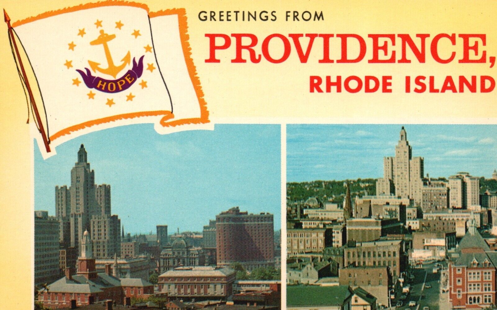 Postcard RI Providence Rhode Island Greetings Multi View Chrome Vintage PC H4765