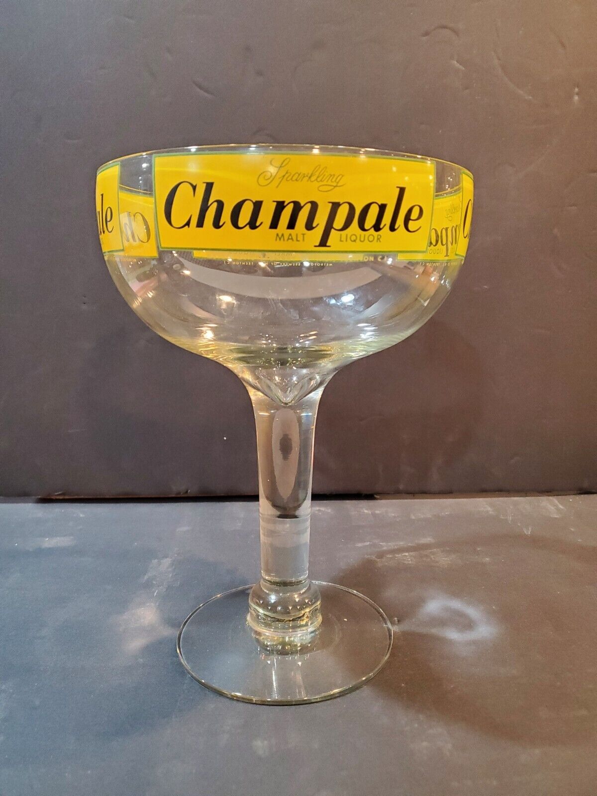 Vintage Sparkling Champale Giant Glass 10.5\
