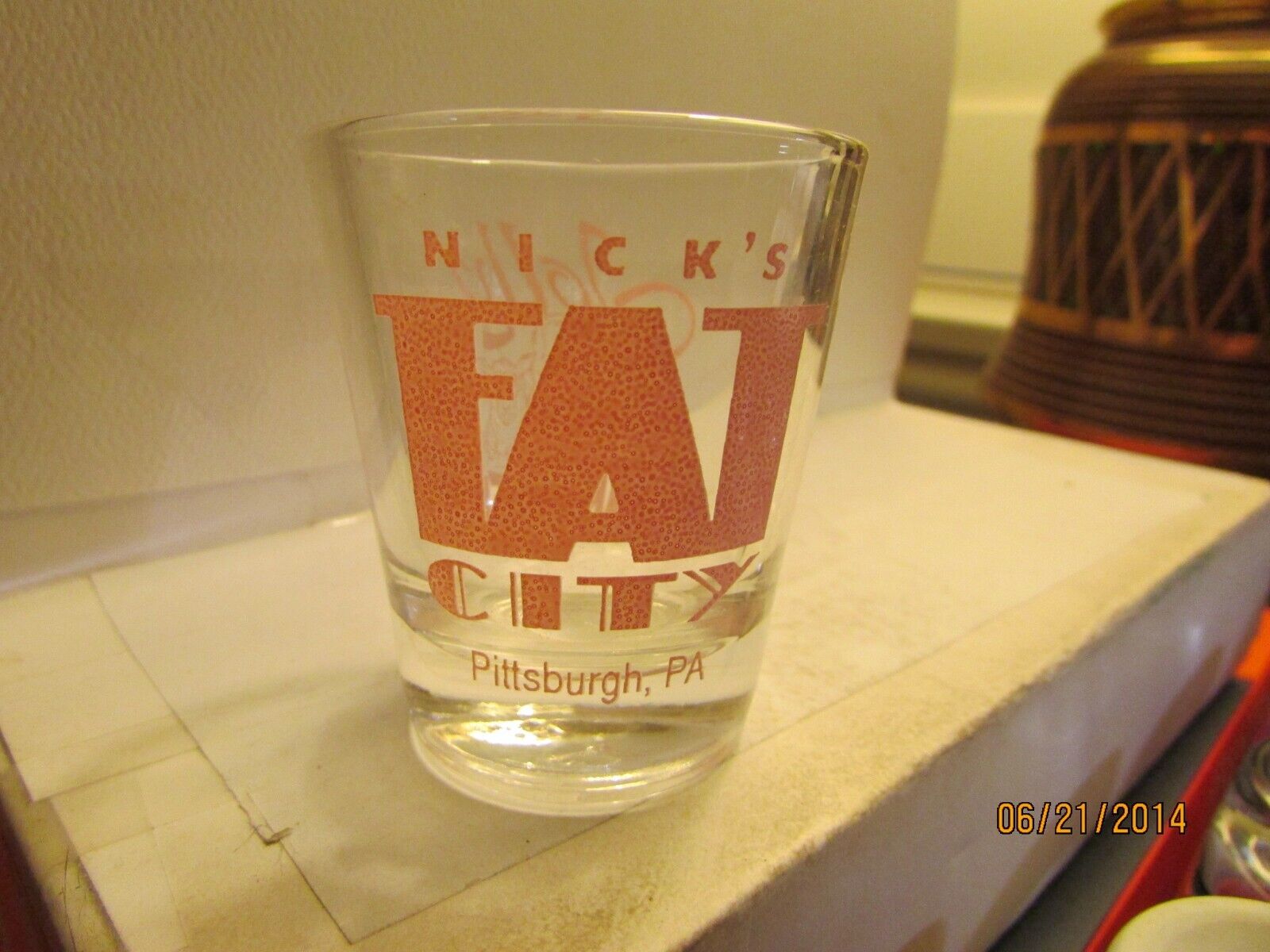 Nick\'s Fat City-SHOT GLASS ~ Pittsburgh PA -Jolly Rancher logo- new by Libbey