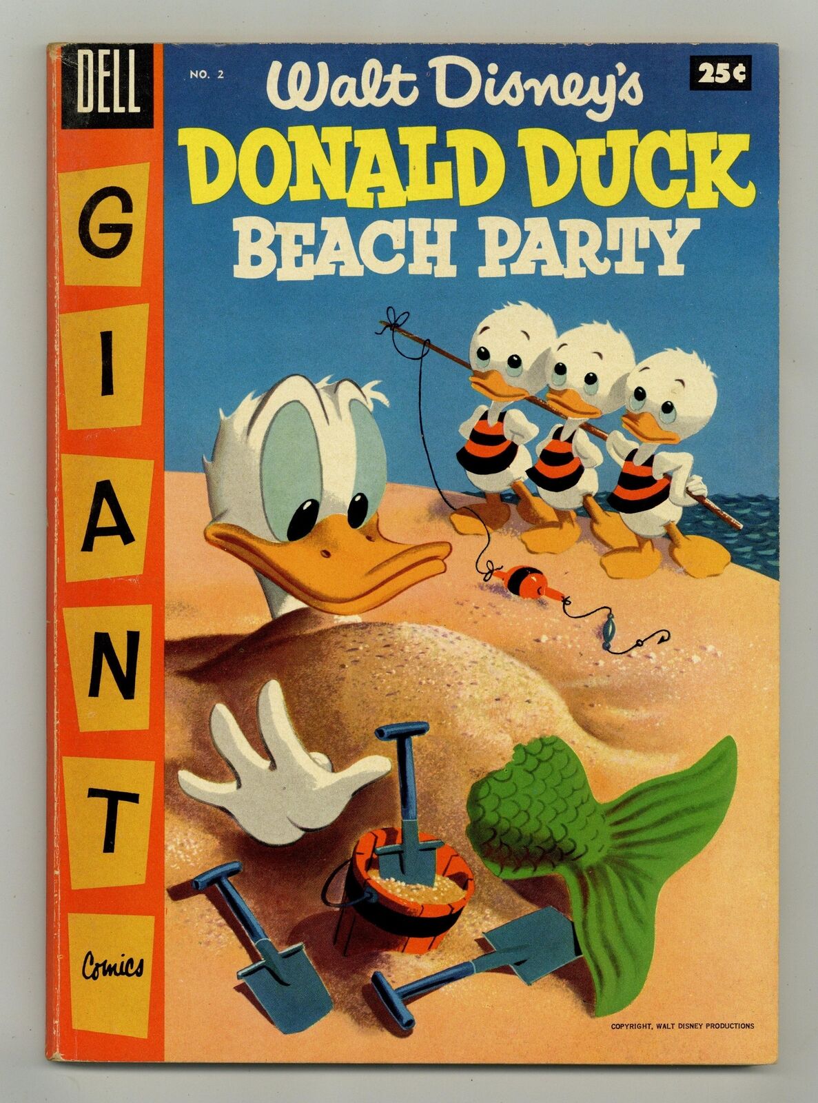 Dell Giant Donald Duck Beach Party #2 VG/FN 5.0 1955