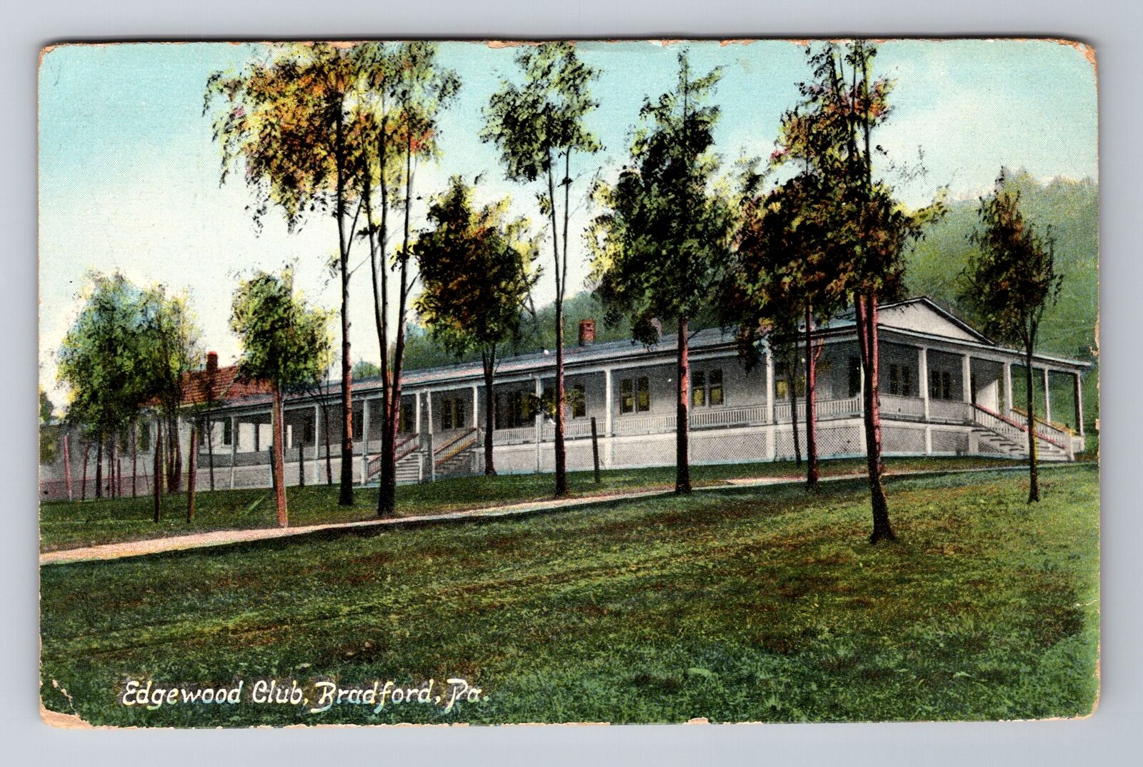 Bradford PA-Pennsylvania, Edgewood Club, Advertising, Vintage Souvenir Postcard