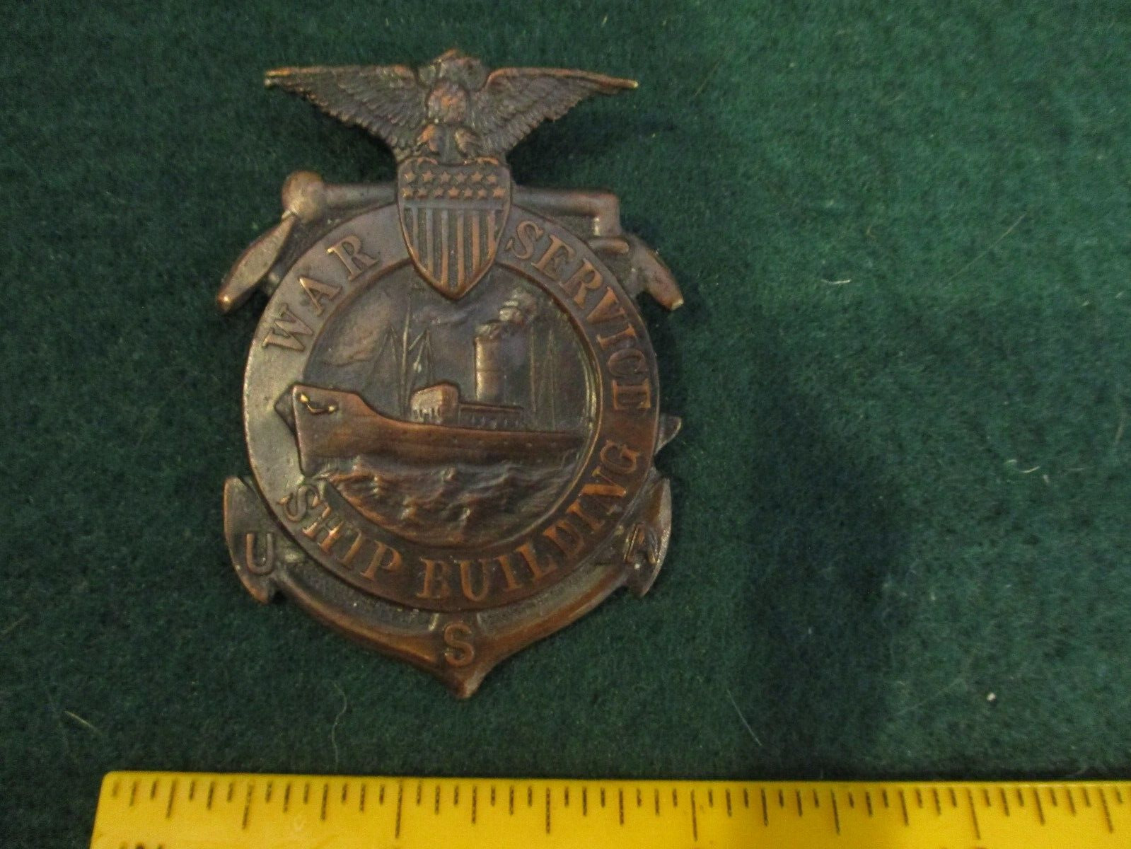 WWI United States Home Front #30169 War Service Ship Building Service Badge Pin