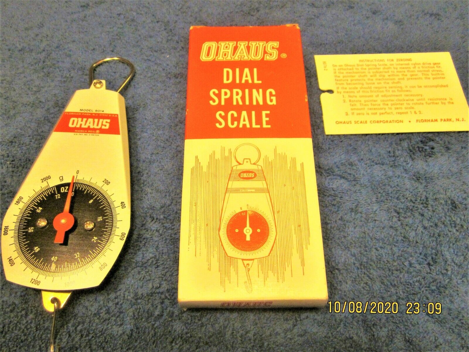 Vintage OHAUS Dial Spring Scale 8014-00-Union Township N.J., USA- same shipping