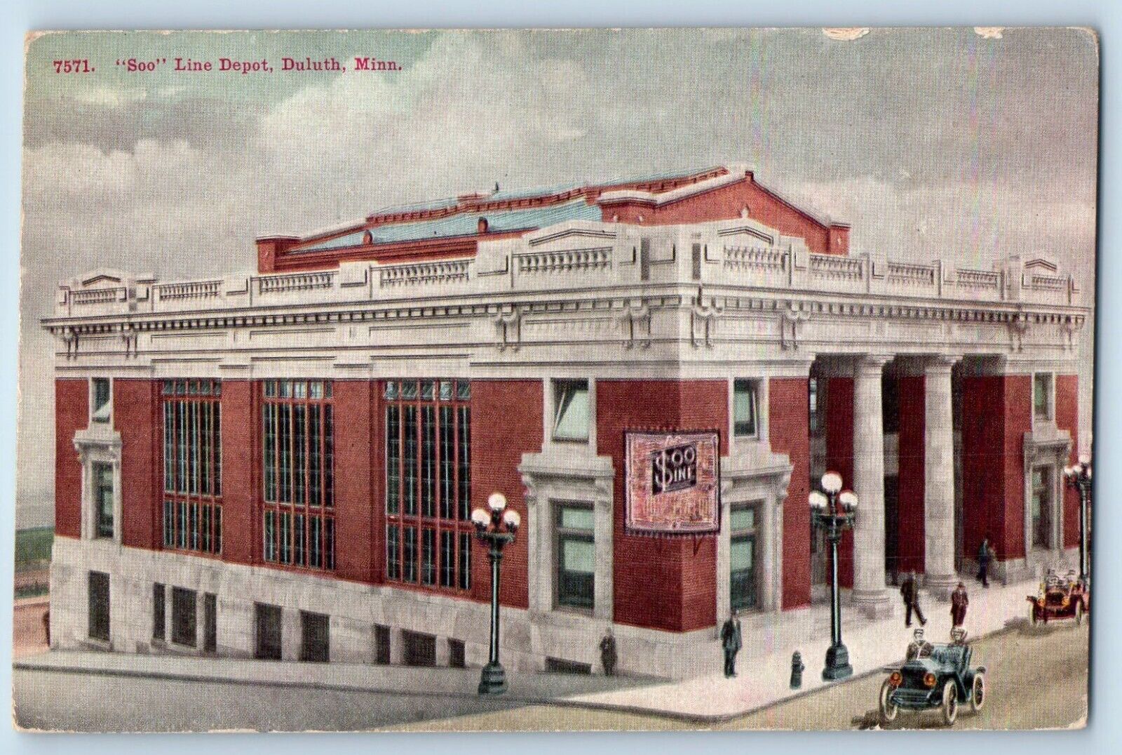 Duluth Minnesota MN Postcard Soo Line Depot Exterior View c1910 Vintage Antique