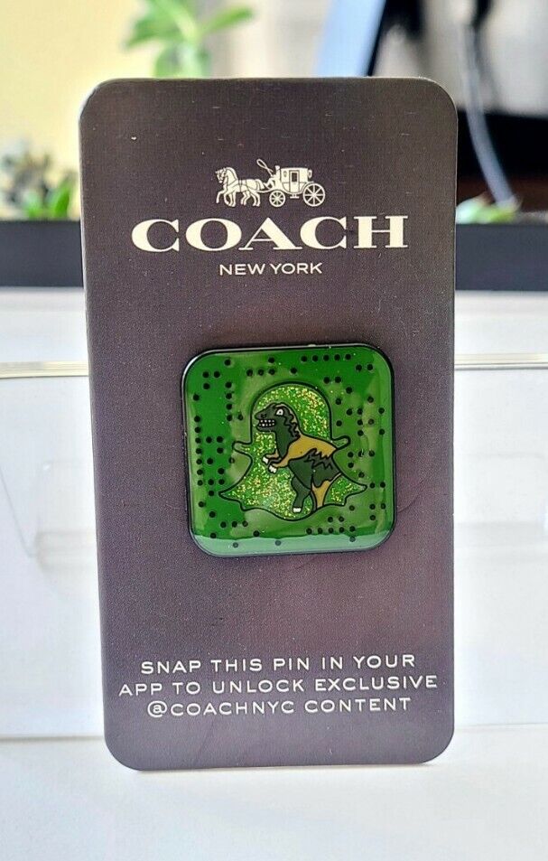 ⚡RARE⚡ COACH x SNAPCHAT QR Code Coach Rexy Pin *NEW SEALED* LIMITED EDITION 🦄