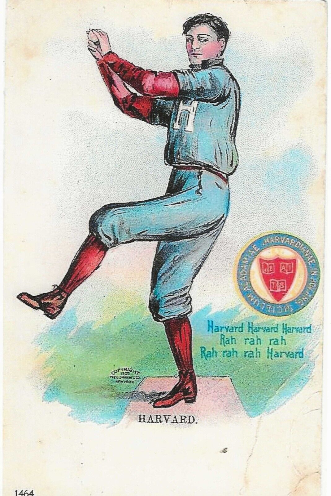 1905 Harvard Baseball Pitcher Reprint