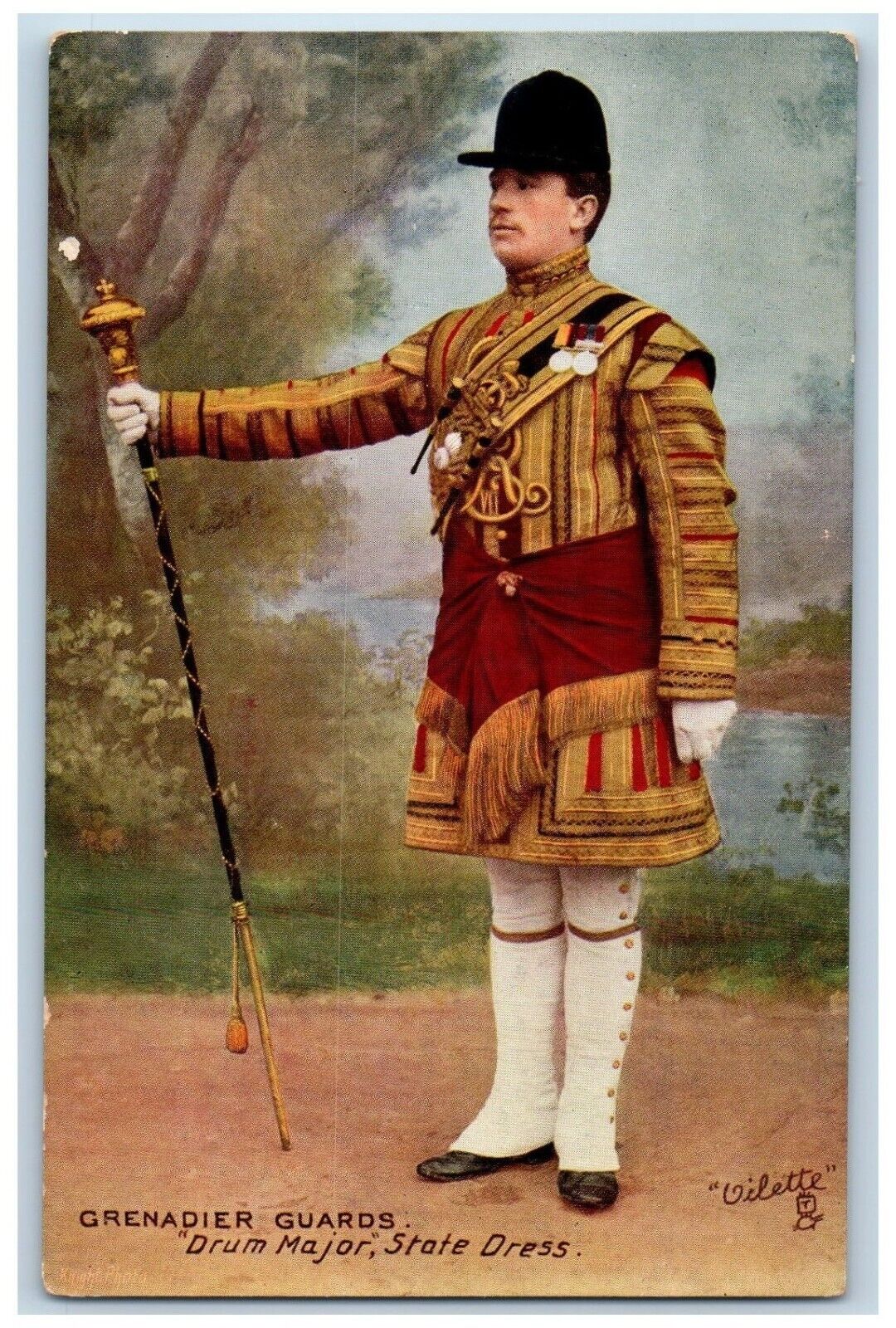 Grenadier Guards Postcard Drum Major State Dress Oilette Tuck c1910\'s Antique