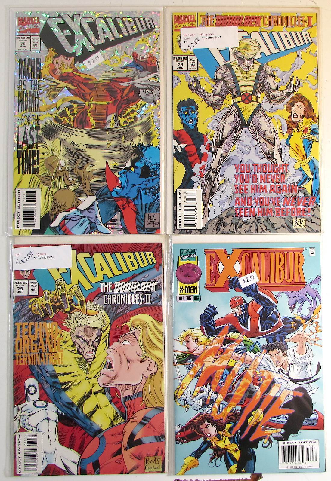 Excalibur Lot of 4 #75,78,79,102 Marvel (1994) 1st Series Comic Books