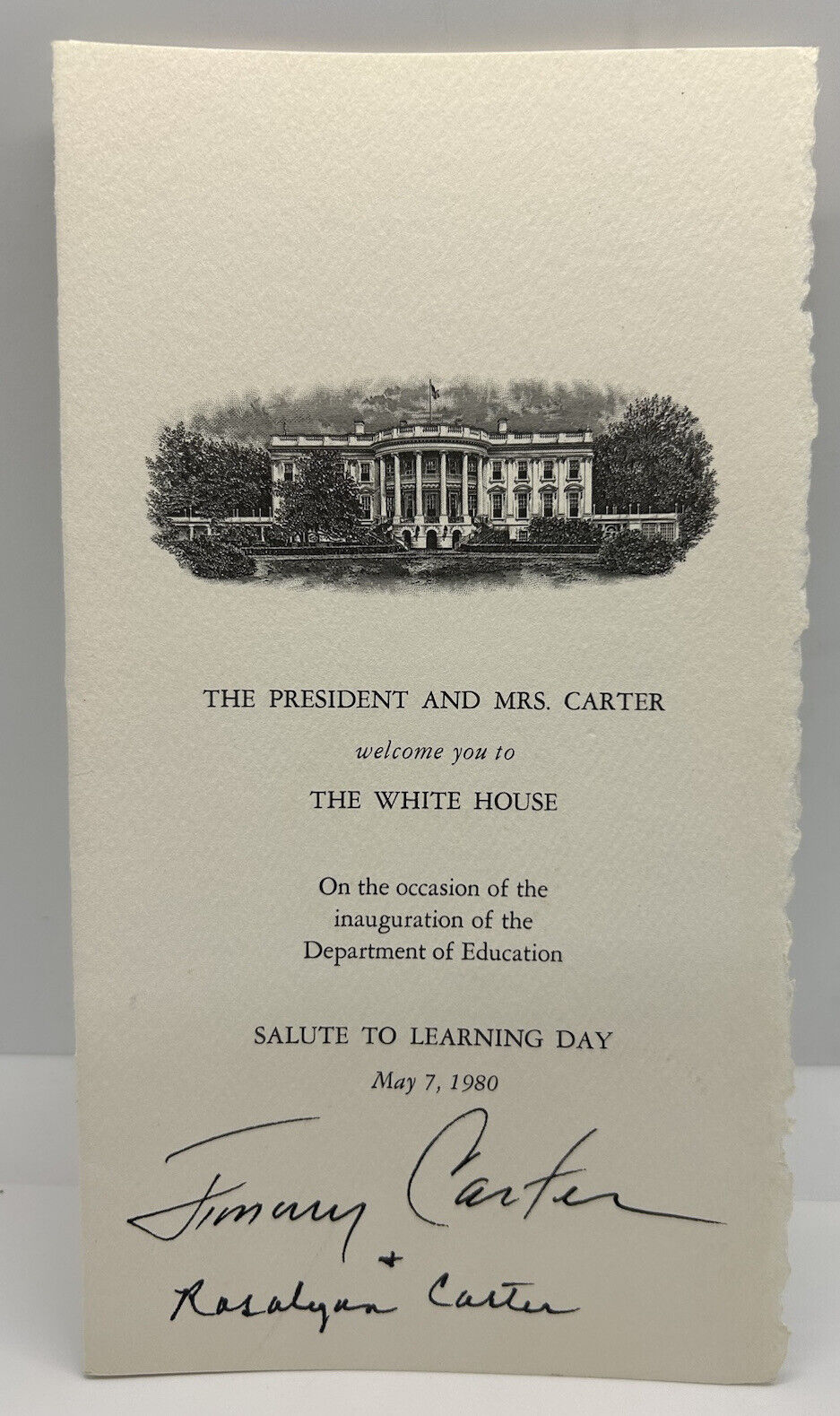 Jimmy Carter & Rosalynn Signed Salute To Learning Day 1980 White House Program