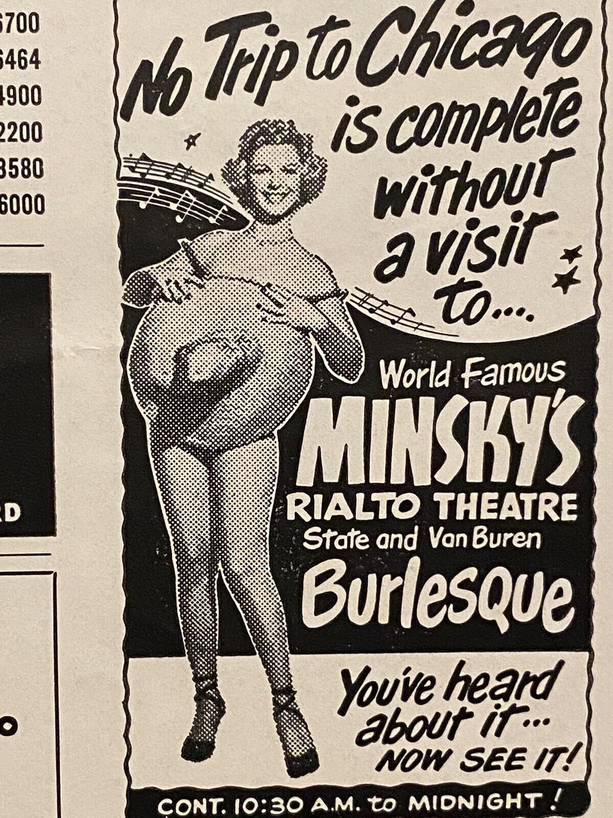 Rare 1940\'s 50\'s Epherma THIS WEEK CHICAGO Theater Burlesque Escorts Restaurant