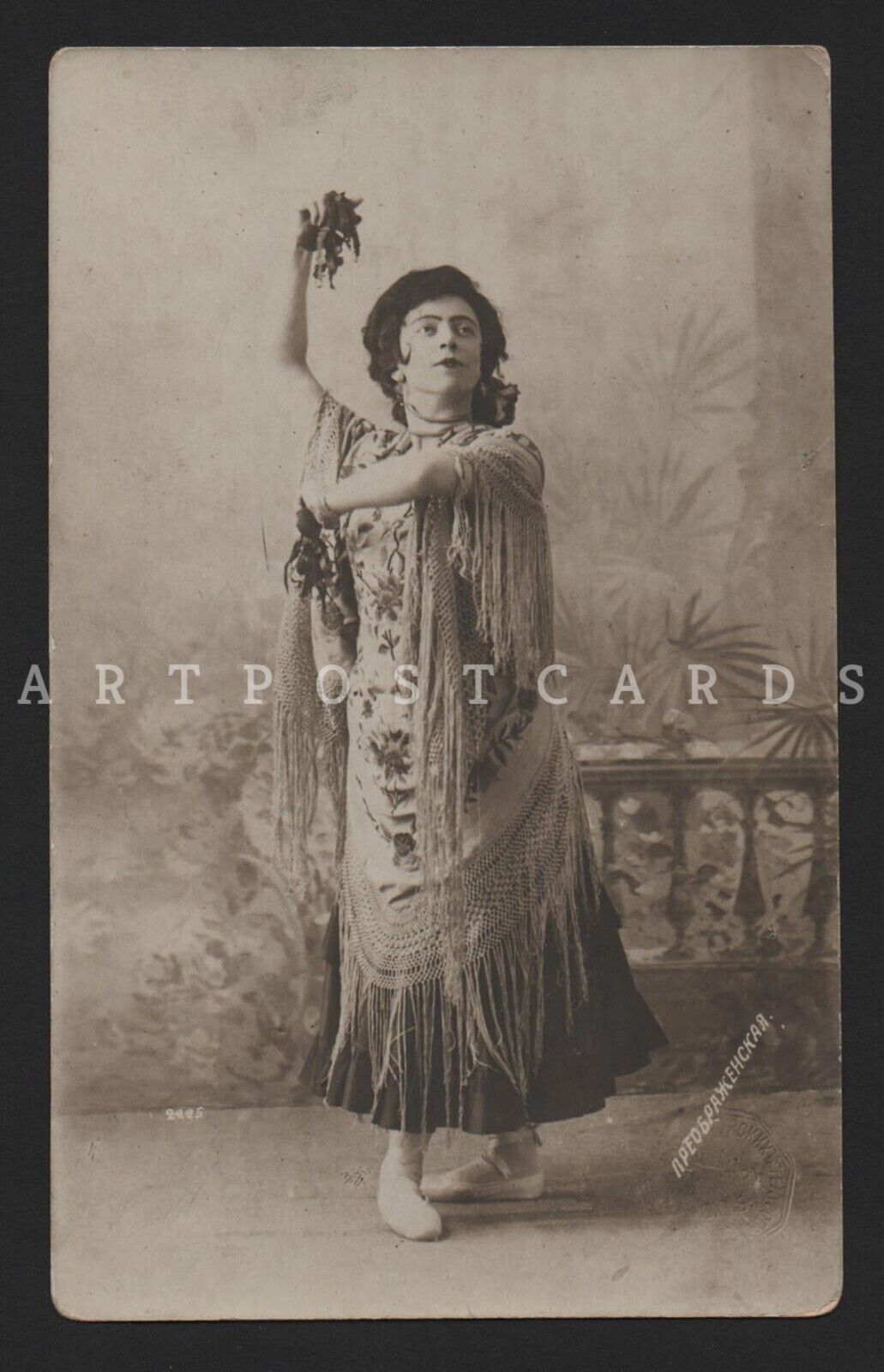 1900 Olga Preobrajenska Russian Ballet Dancer vintage Fisher real photo postcard