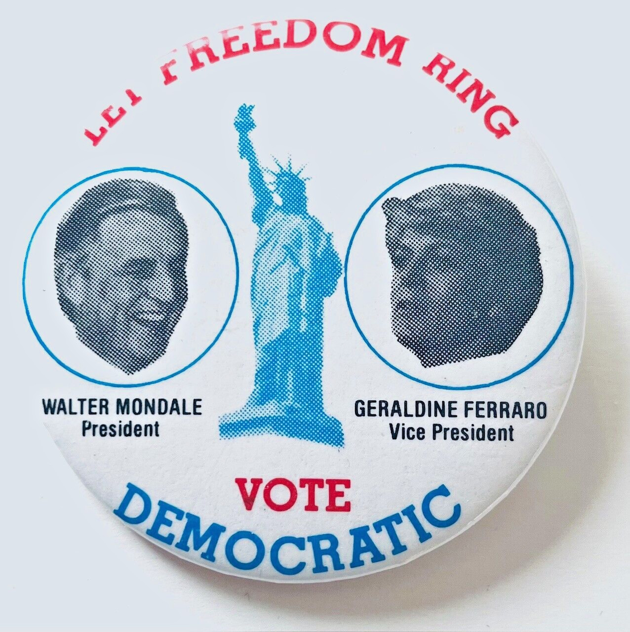 Vintage Pin Button 1984 Walter Mondale for President Politics Badge Pinback