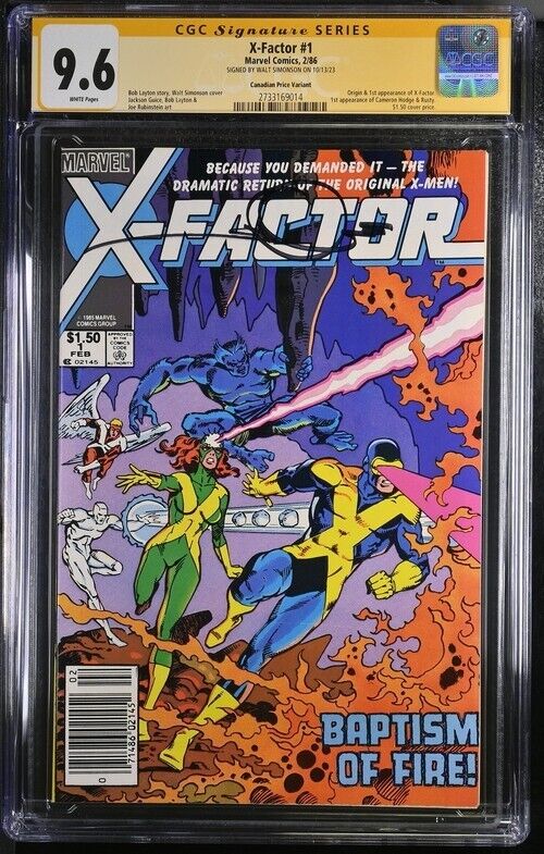 X-Factor (1986) # 1  (CGC 9.6 SS) Signed Walt Simonson * Canadian Price Variant