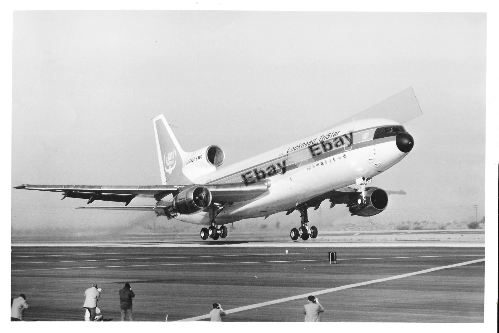 Lockheed Photo 1st  L-1011 Tristar Inaugural Flight Landing Reg# N1011, 8in x 10
