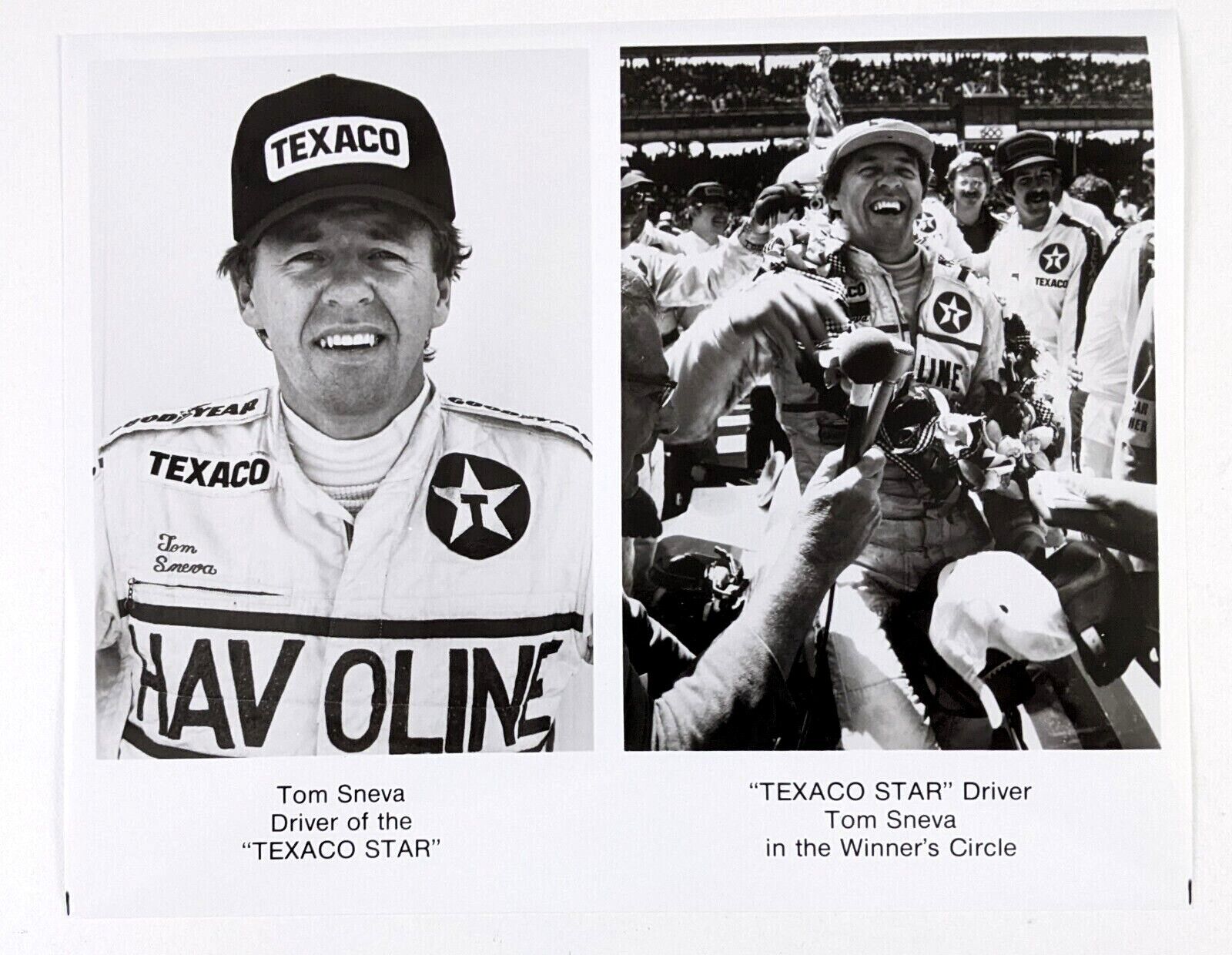 1990s Tom Sneva Texaco Indy Car Driver Winner\'s Circle Vintage Press Photo