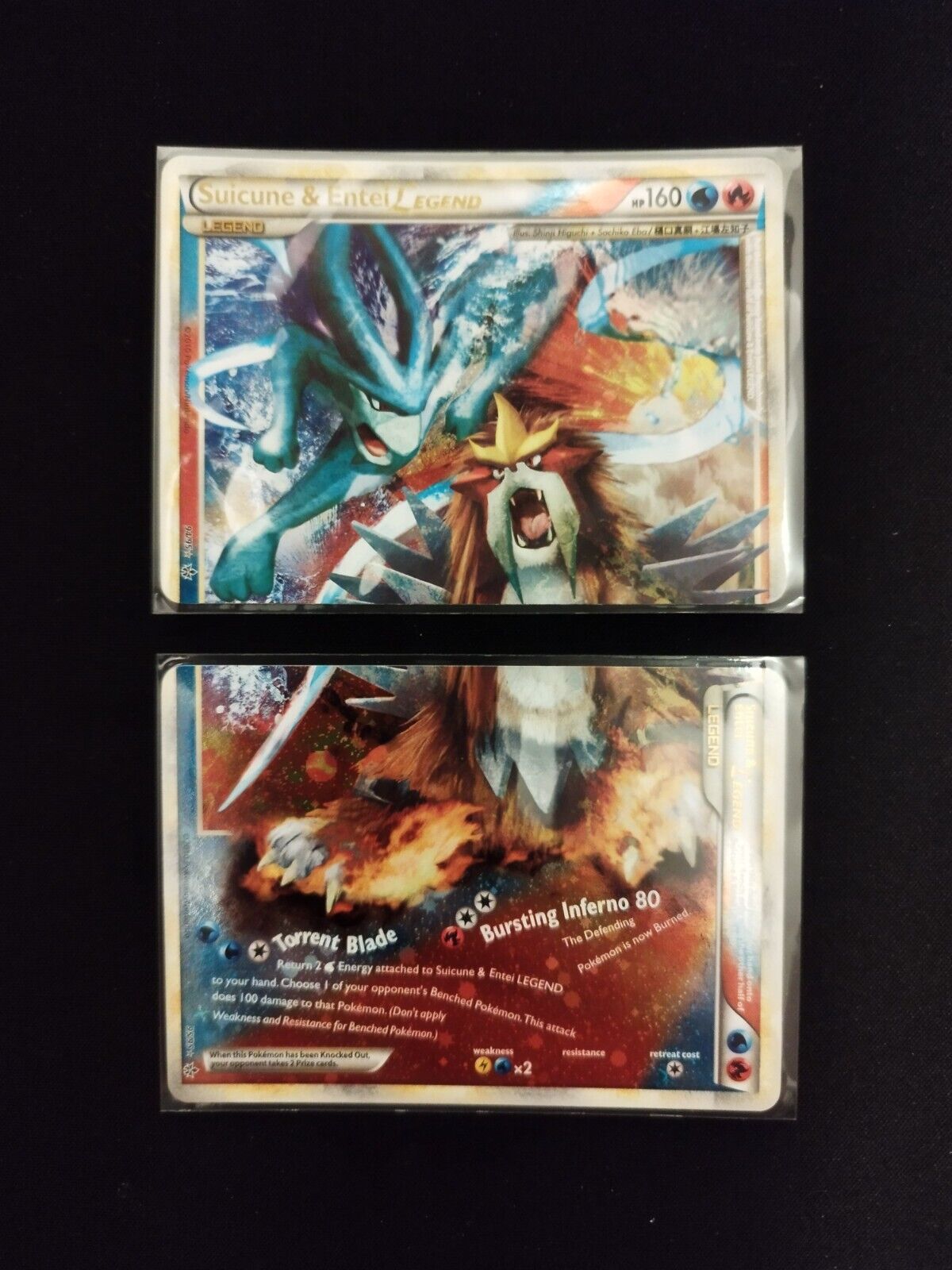 Pokémon TCG - Unleashed Suicune & Entei Legend 94/95 and 95/95 Holo Cards - NM