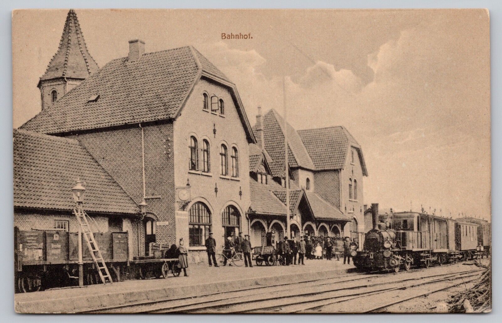 Postcard - Bahnhof, Westerstede, Germany - Train Station - Early 1900s (E3)