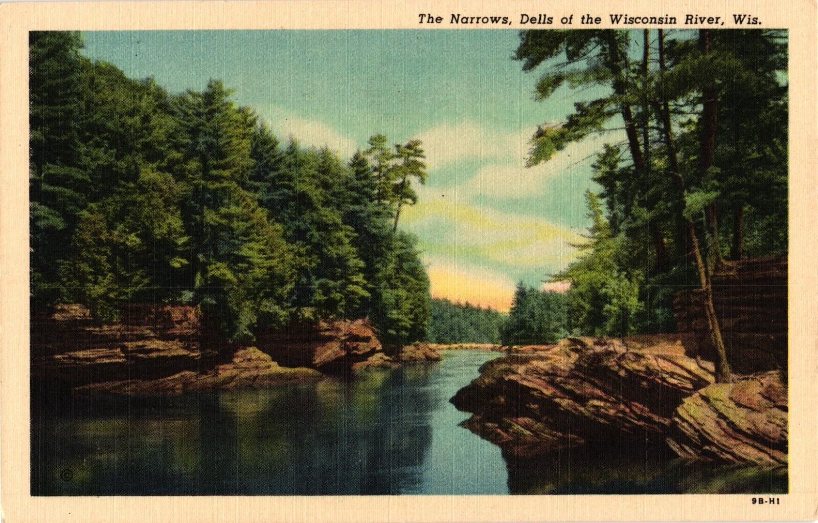 Narrow Dells of Wisconsin River Landscape Postcard