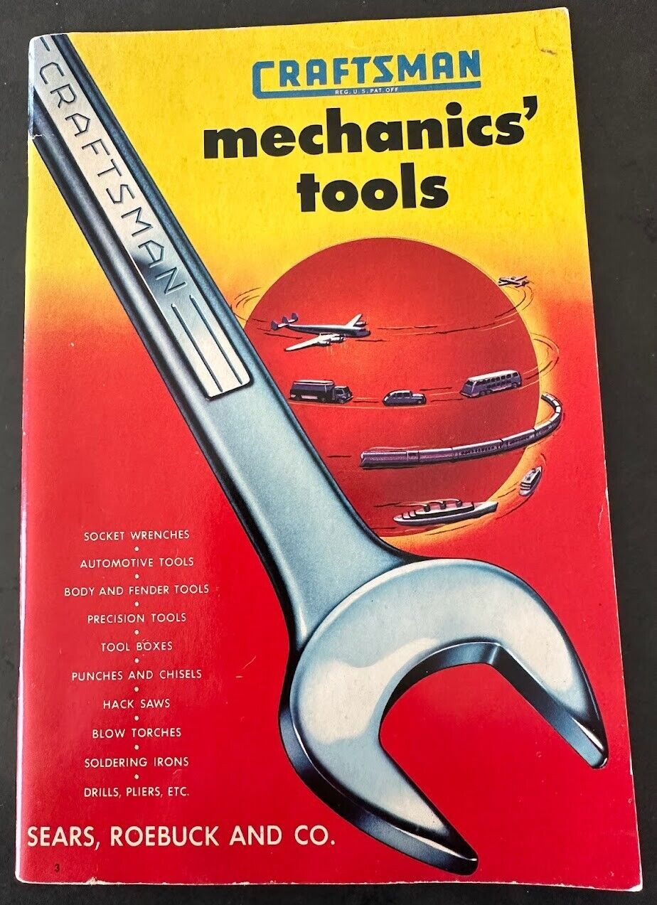 Original 1949 Sears Roebuck Craftsman Mechanics Tool Catalog RARE vintage