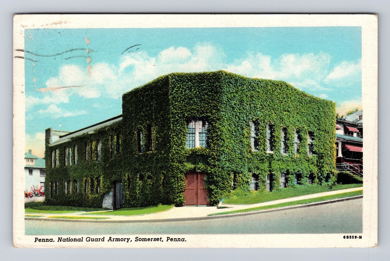 Somerset PA- Pennsylvania, Penna National Guard Armory, Vintage c1957 Postcard