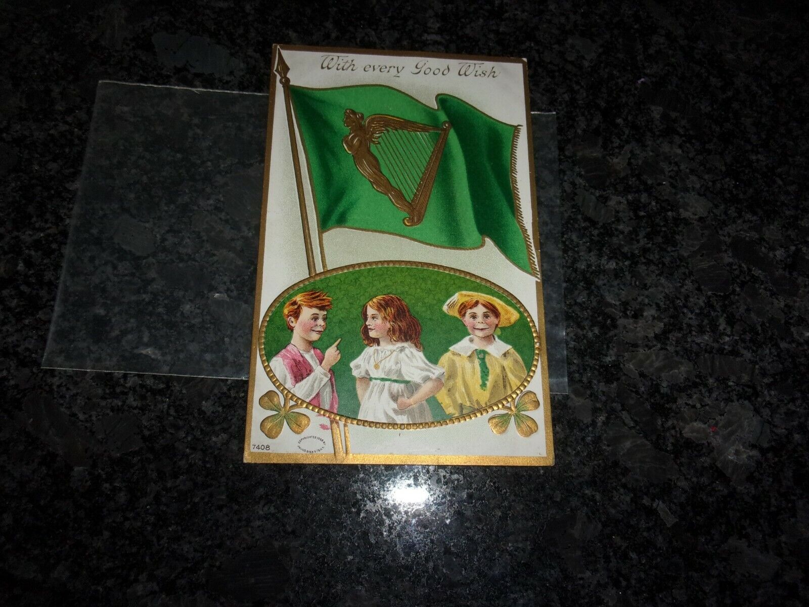 VINTAGE POSTCARD - ST PATRICK'S DAY -  WITH EVERY GOOD WISH - EMBOSSED