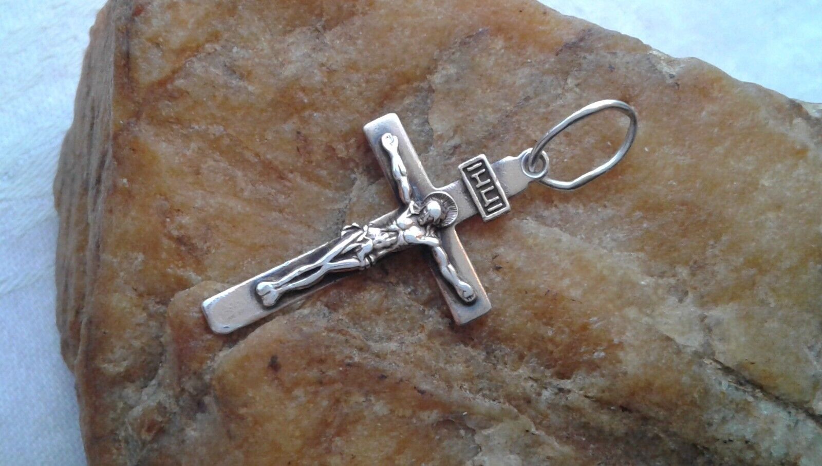 VINTAGE SOLID STERLING SILVER 925 DETAILED ORTHODOX CRUCIFIX \