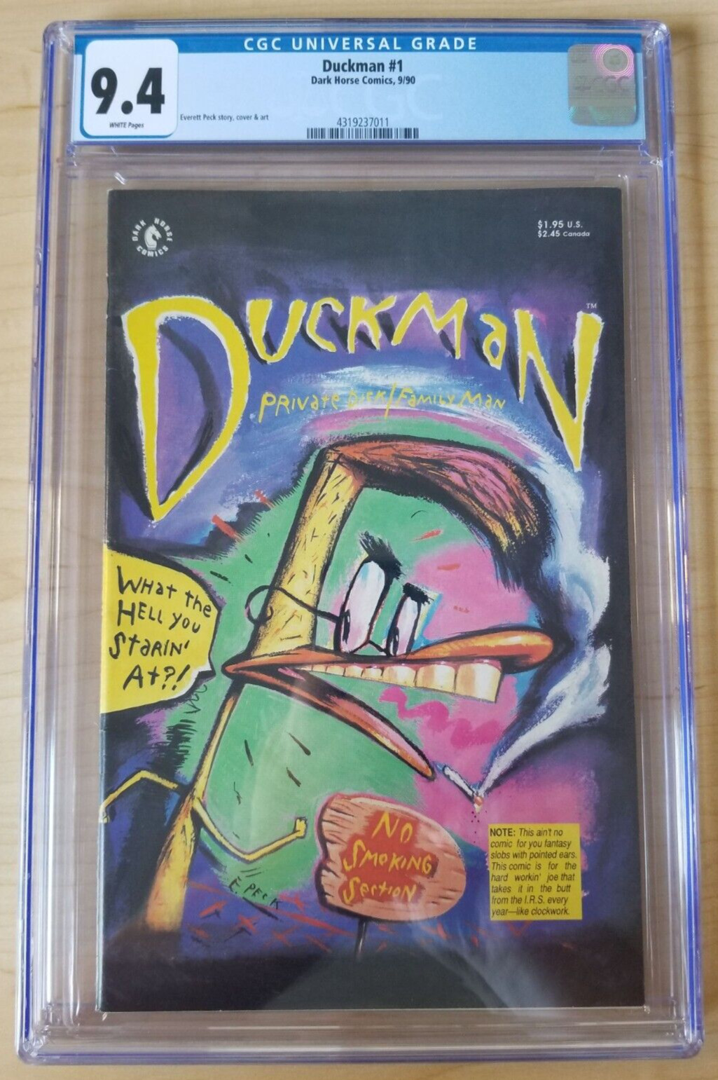 Duckman issue #1 - CGC 9.4 (1990, Dark Horse Comics) 1st appearance