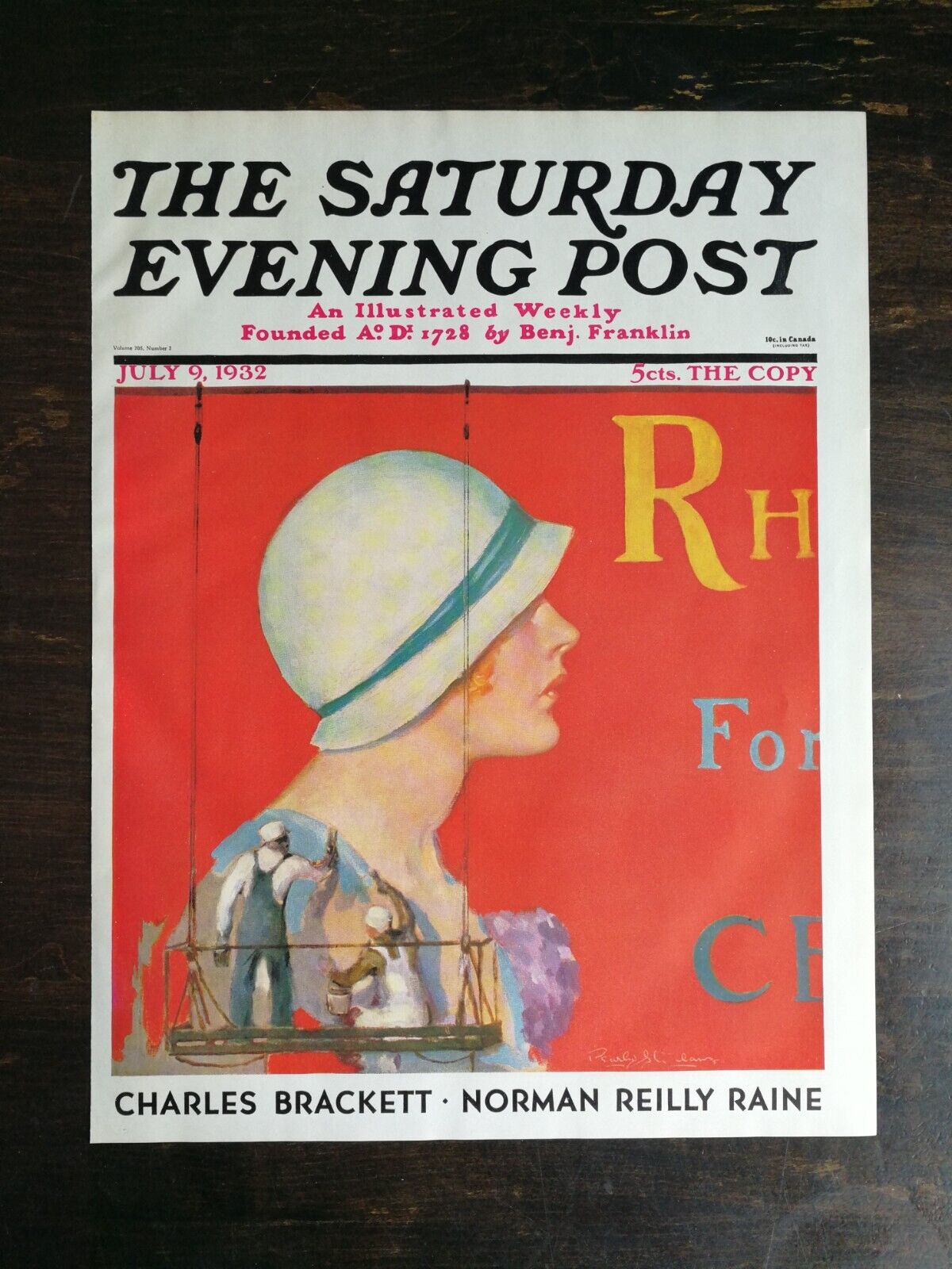 Vintage Saturday Evening Post July 9, 1932 Penrhyn Stanlaws Artwork Cover Only
