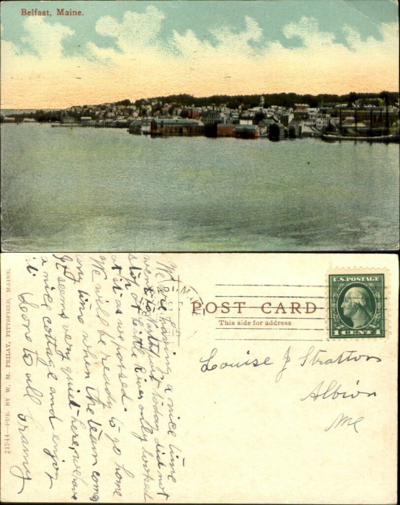 Belfast Maine ME view from the water 1915