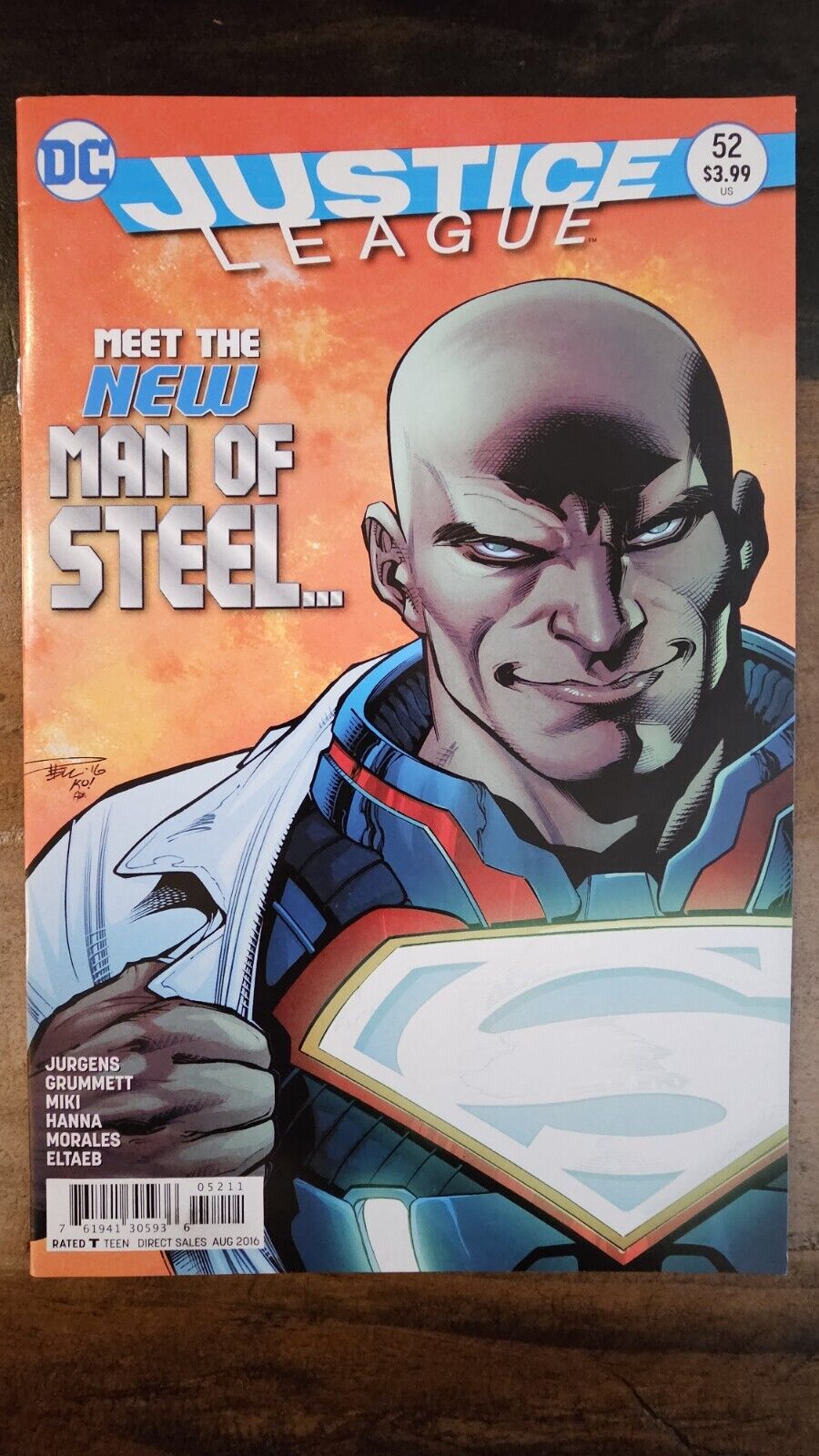 Justice League #52 Meet The New Man Of Steel Direct Sales August 2016 DC Comics 