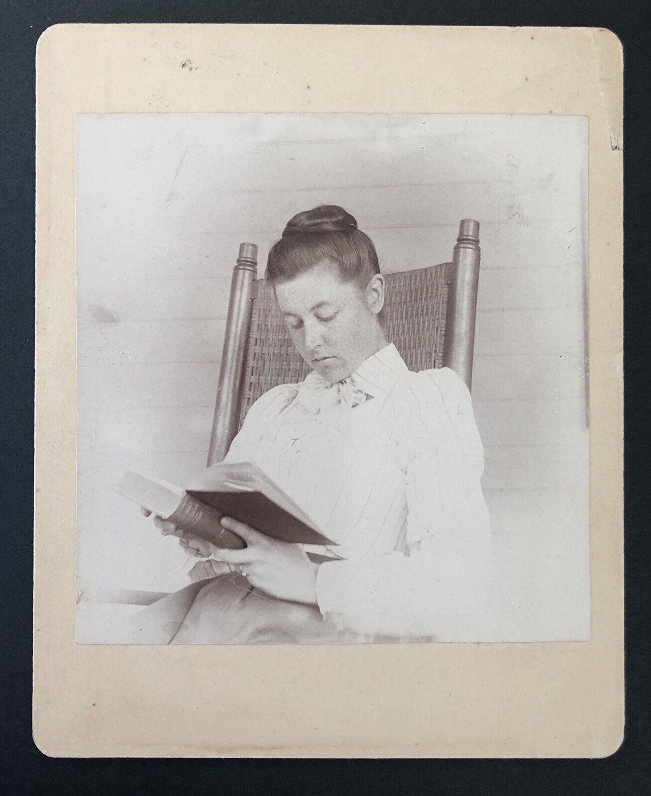 c. 1900 Cabinet Card, Woman Reading a Book 