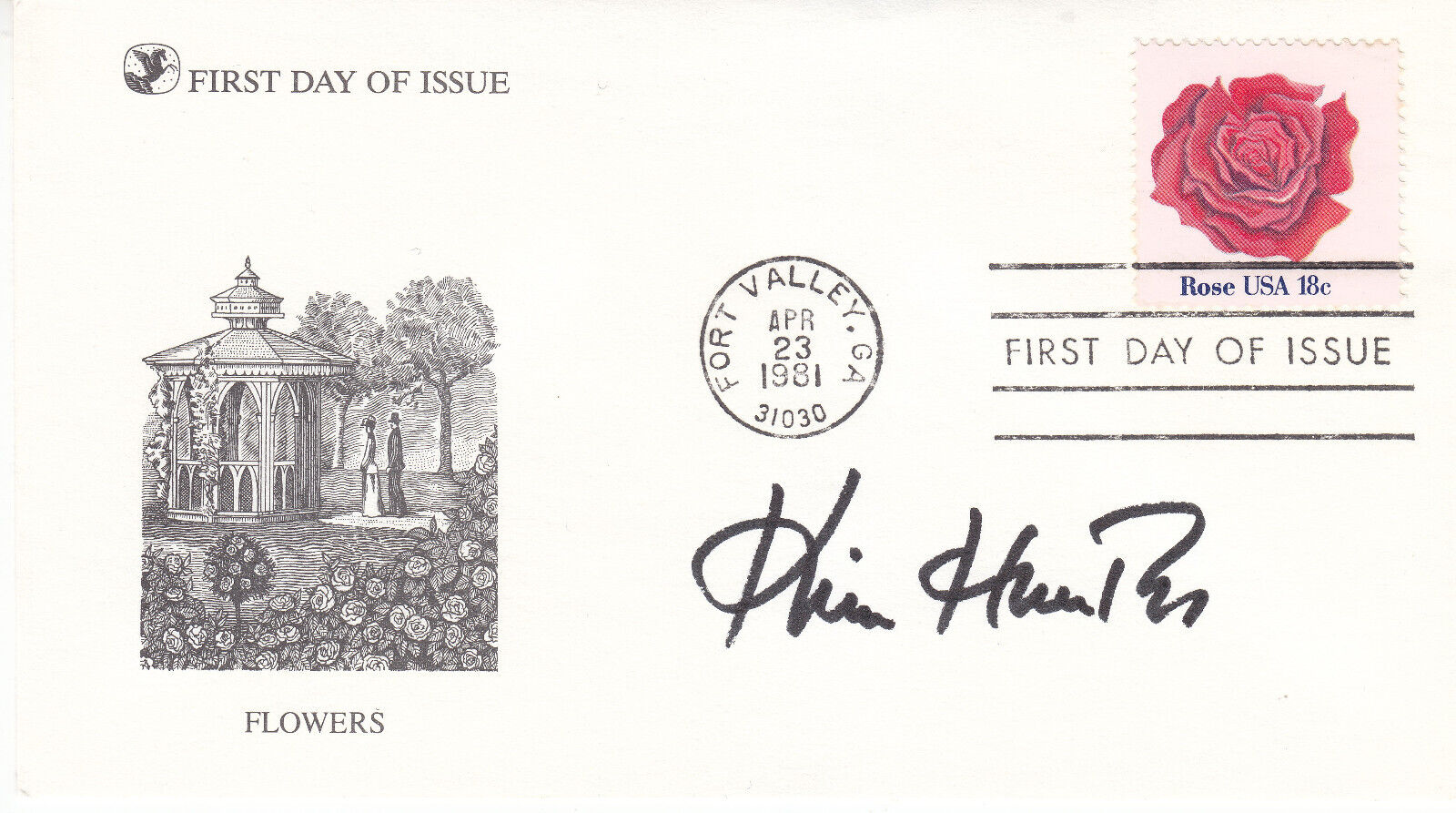 KIM HUNTER (1922-2002) hand signed 1981 FDC first day cover autographed  Flowers