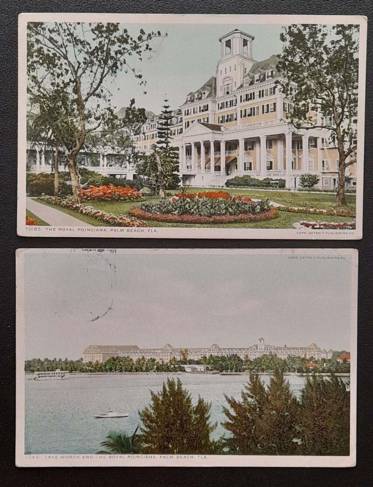 2 Postcards The Royal Poinciana Hotel Palm Beach Florida FL Lake Worth