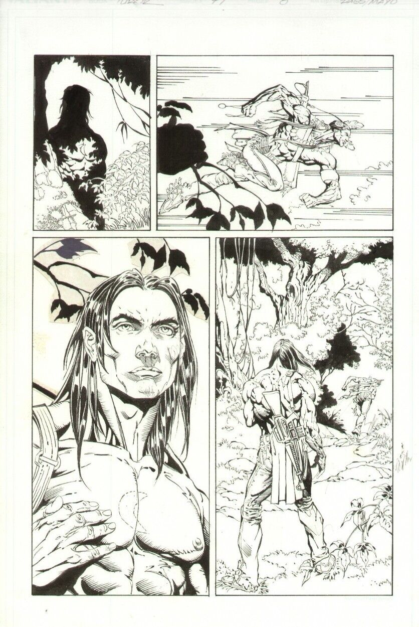 Turok Dinosaur Hunter #47 page 8 Valiant Comics 1996 Rags Morales Original Art