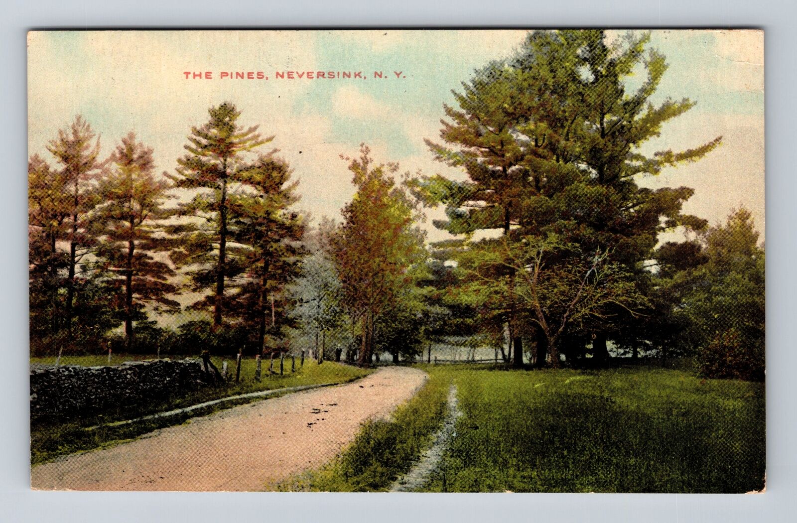 Neversink NY, New York, The Pines, Antique, Vintage c1913 Postcard
